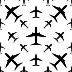 Airplane (Aeroplane) Icon Seamless Pattern