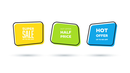 Sale badge in flat style.