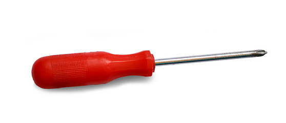 old screwdriver on isolated background