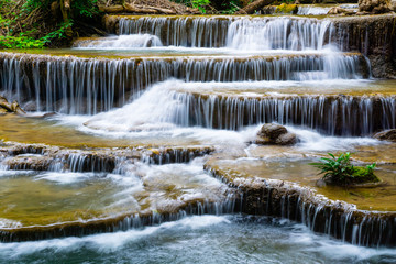 Huay Mae Khamin Waterfall (Srinakarin Dam National Park) Tha Kradan Si Sawat Kanchanaburi  Thailand