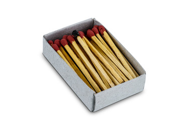 Box of matches isolated on white background