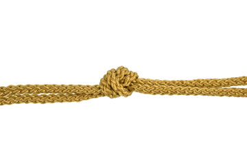 Twine rope or Jute Rope with Knot isolated on White Background