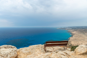 Picturesque views from the top of the mountain on the Mediterranean coast.
