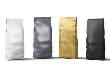 Blank packaging, plastic coffee bags