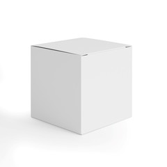 3d white blank product box