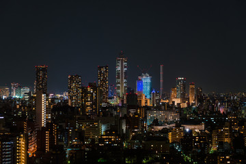 Fototapeta na wymiar Night view of Ikebukuro modern skyline in Tokyo