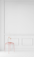 Realistic 3d render mock up for decoration design. Abstract concept graphic element. White background. Minimal concept and style.