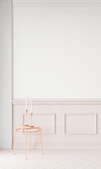 Realistic 3d render mock up for decoration design. Abstract concept graphic element. White background. Minimal concept and style.