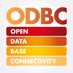 ODBC - Open Database Connectivity acronym, technology concept background