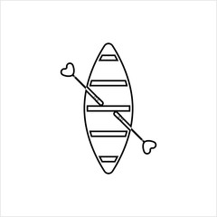 Boat With Boat Paddle Icon, Boat Paddle Pair