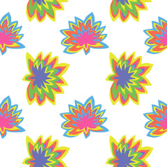 Abstract surreal fire in painting art. Hand drawn colorful tropical background with psychedelic theme on white background