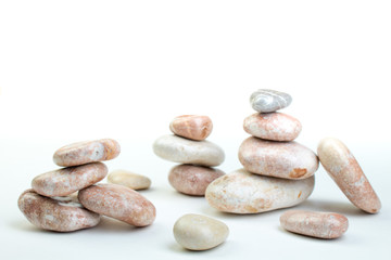 Fototapeta na wymiar pile of white stones isolated on white background.