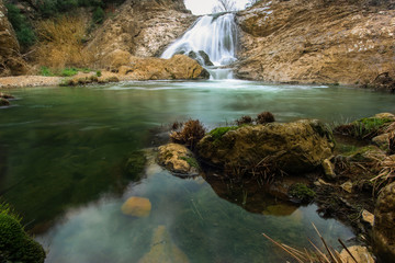 Waterfall at Ballikayalar Canyon - Turkey. Favorite spot for bouldering, rock climbing and camping.
