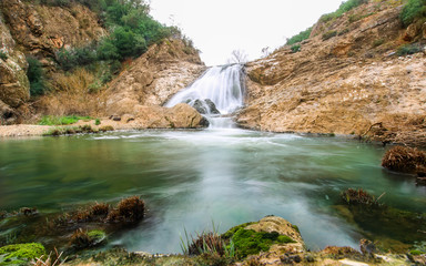 Waterfall at Ballikayalar Canyon - Turkey. Favorite spot for bouldering, rock climbing and camping.