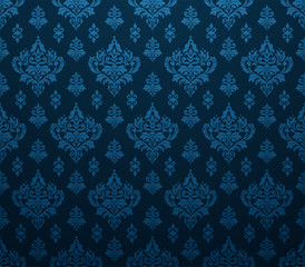 Dark blue background with floral pattern in retro style
