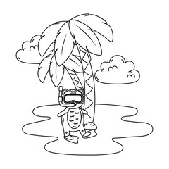 summer vacation relax cartoon vector illustration