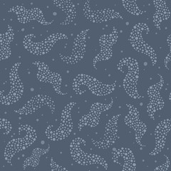 cute vector simple pastel dark dusty blue seamless pattern. Sky background with stars and constellations.