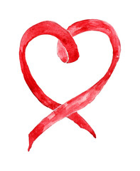 Watercolor curved  ribbon