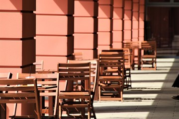 リゾートのカフェのテラス