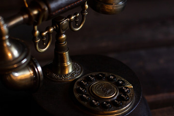 telephone and old clock