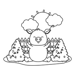 cute animal enjoying summer time cartoon