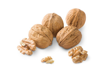 Walnuts, Walnuts on white background, Walnuts isolated,  Walnuts kernel
