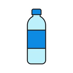 Plastic bottle vector illustration, filled style editable outline icon