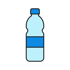 Plastic bottle vector illustration, filled style editable outline icon