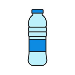 Plastic bottle vector illustration, filled style editable outline icon