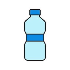 Plastic bottle vector illustration, filled style editable outline icon