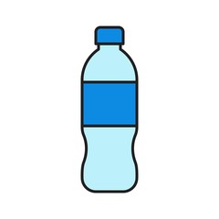 Plastic bottle vector illustration, filled style editable outline icon
