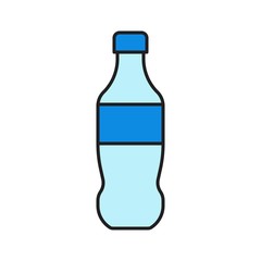 Plastic bottle vector illustration, filled style editable outline icon