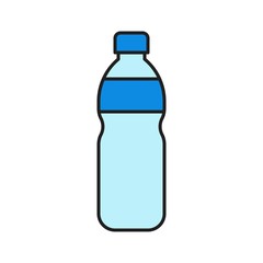 Plastic bottle vector illustration, filled style editable outline icon