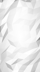 White abstract background. Lowpoly backdrop. Crumpled paper. 3D illustration