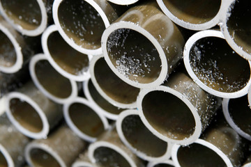 steel pipes in the factory