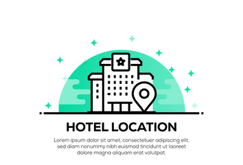 Naklejka premium HOTEL LOCATION ICON CONCEPT