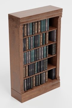 Realistic 3D Render of Bookshelf with Books