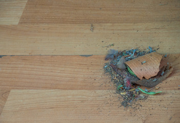Dirt swept into a pile ready to be picked up image with copy space