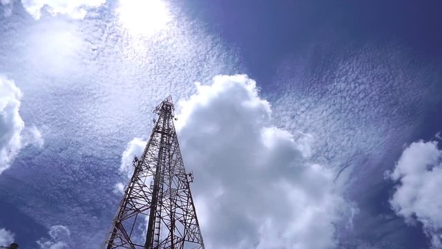 Antenna cellular tower footage timelapse
