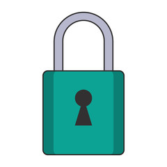 Padlock security symbol isolated
