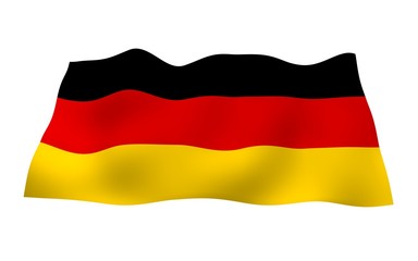 Flag of Germany. Wide format 3D illustration. State symbol of the Federal Republic of Germany. 3D rendering
