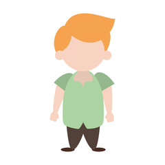 Cute boy cartoon isolated Vector illustration