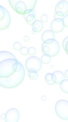Light blue colored background with purple bubbles. Wallpaper, texture purple balloons. 3D illustration