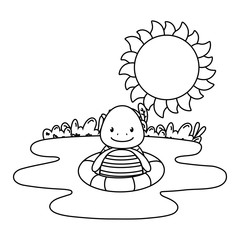 cute animal enjoying summer vacations