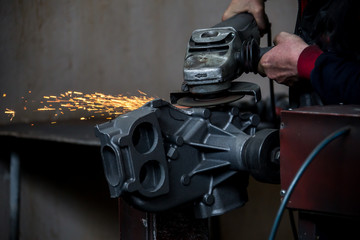 Close up of CNC machine at work