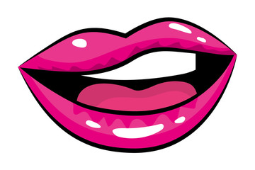 pop art comic lips cartoon
