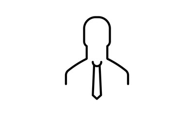 Thin line user icon for simple interface design in business applications