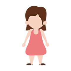 Beautiful girl cartoon isolated Vector illustration