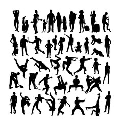 Activity People Silhouettes, art vector design 