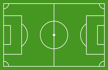 Vector illustration of a football field. Soccer time The view from the top. Picture template for design on the football theme.
